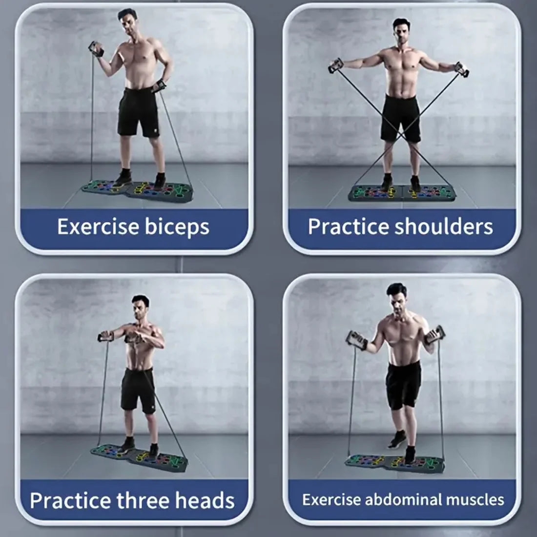 2-1 Multifunctional Folding Push up Board, Portable Folding 28 in 1 Home and Gym Exercise Equipment, Suitable for Chest and Back Exercises, Fitness Strength Training Stand